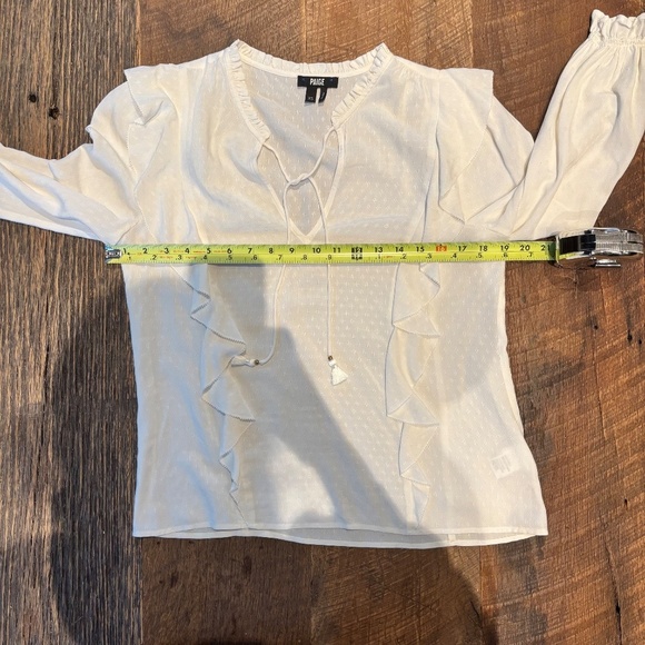 Paige Jeans Bo Ho white top with tassels, size XS - Picture 4 of 8